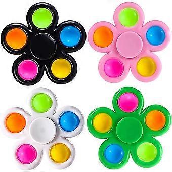 Fidget Spinner Set, DIY Transformable Spinning Toy with Dual Mode Design Stress Relief Gyro for Kids White 4pcs