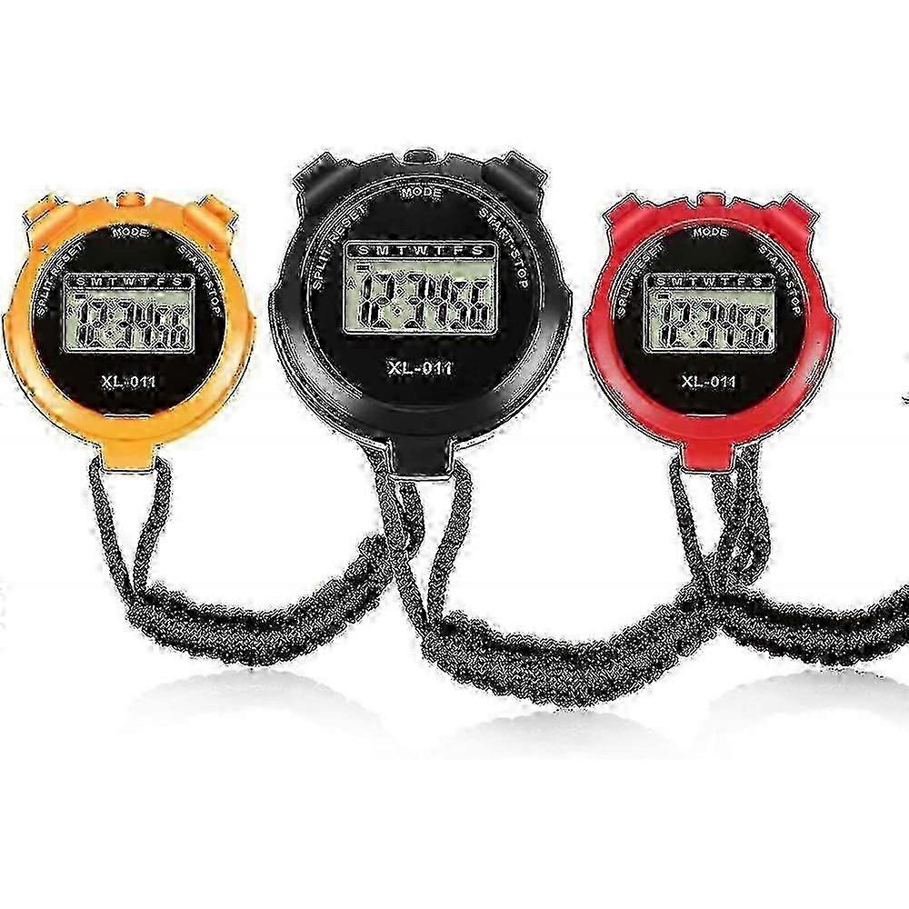 3 Pieces Sports Timer Date And Time Function Shockproof Waterproof Stopwatch REM-Good