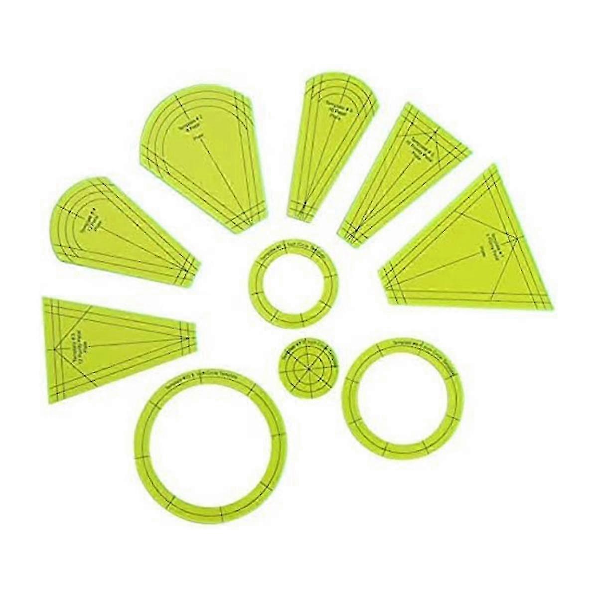 Dresden Quilting Template Set, Sewing Patchwork Ruler, DIY Sewing Ruler Template Patchwork Tool (10 Edition