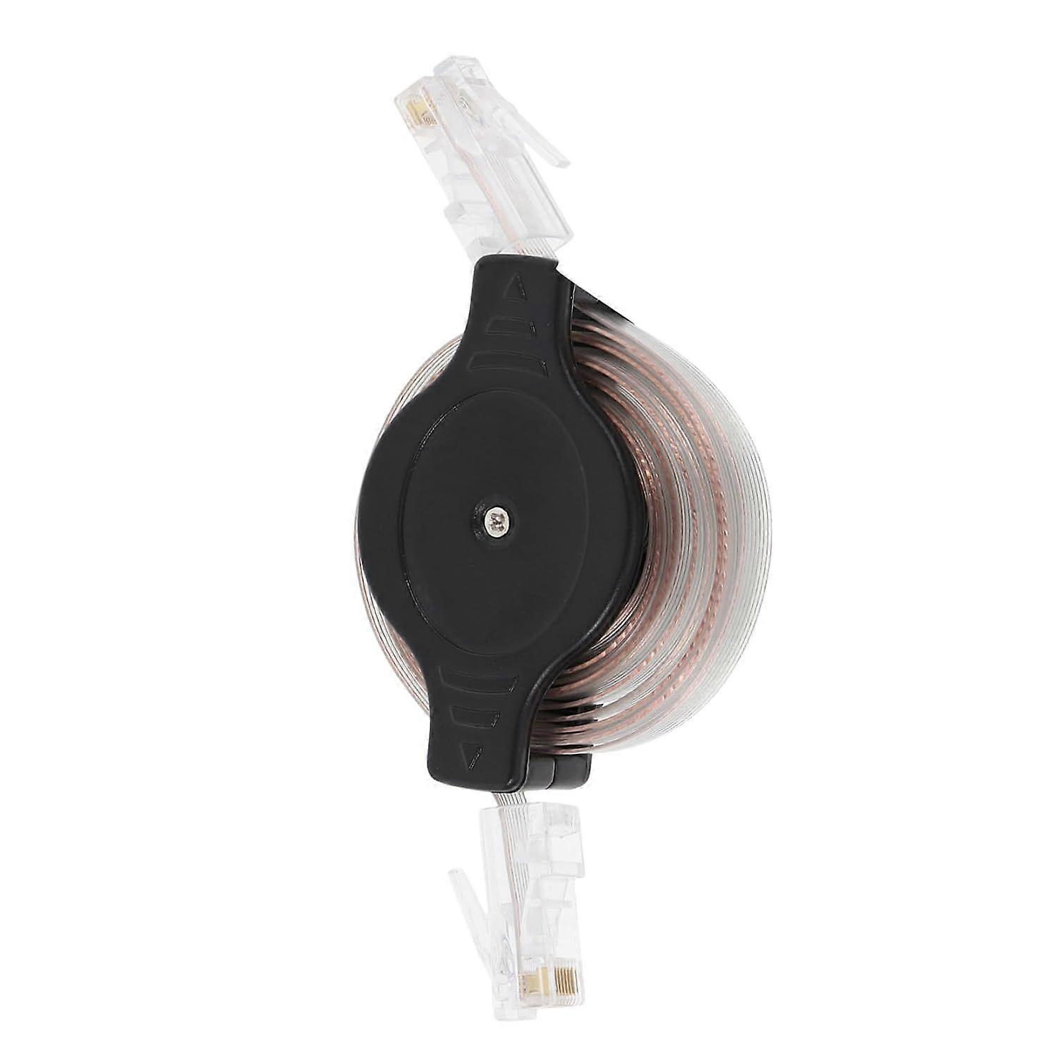 Mini 1.5m Retractable Ethernet Cable Black Network Lead