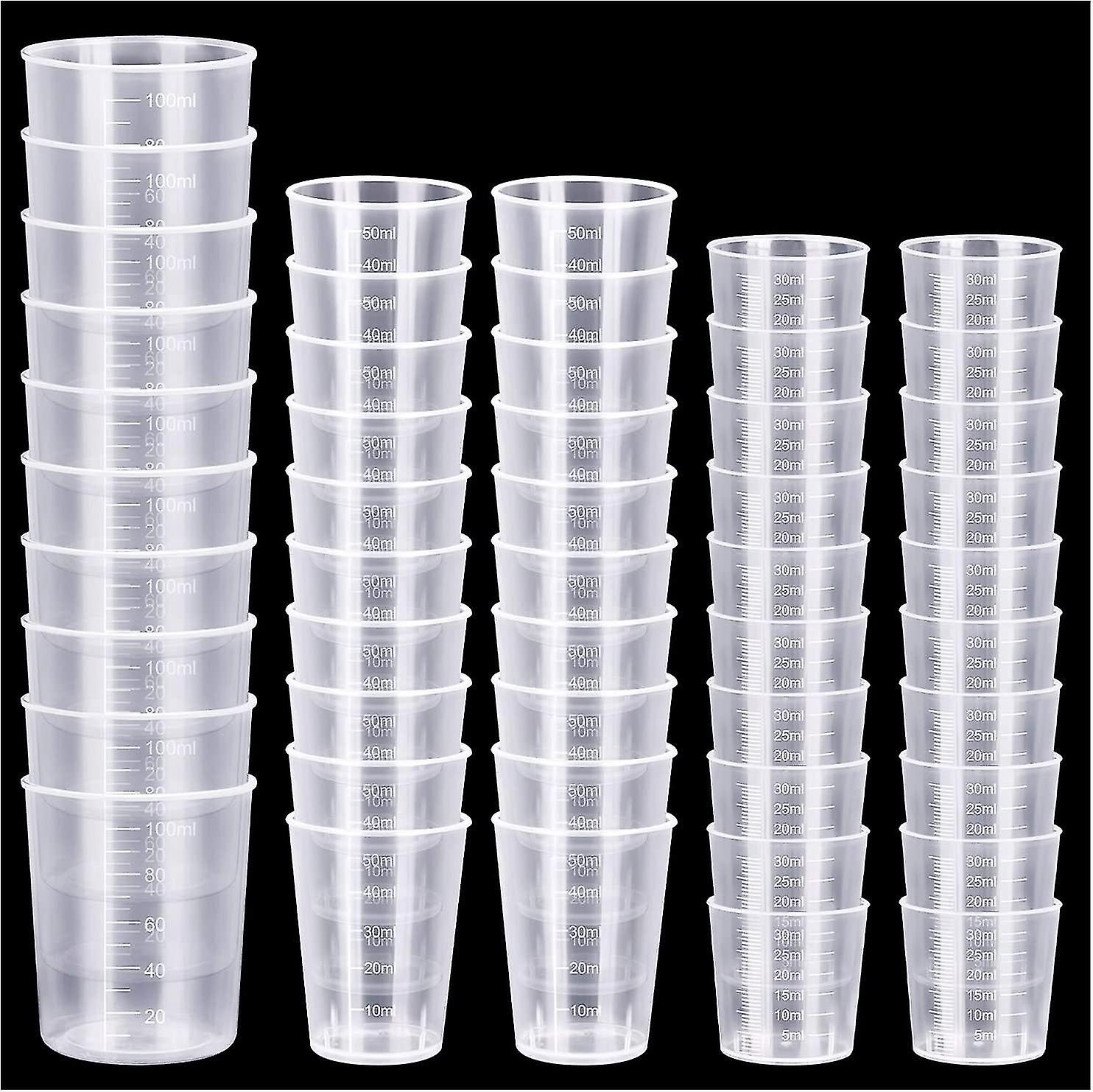 50 Pcs Plastic Measuring Cups, Resin Mixing Cups, Epoxy Mixing Cups, Paint Mixing Cups, 30ml 50ml 100ml