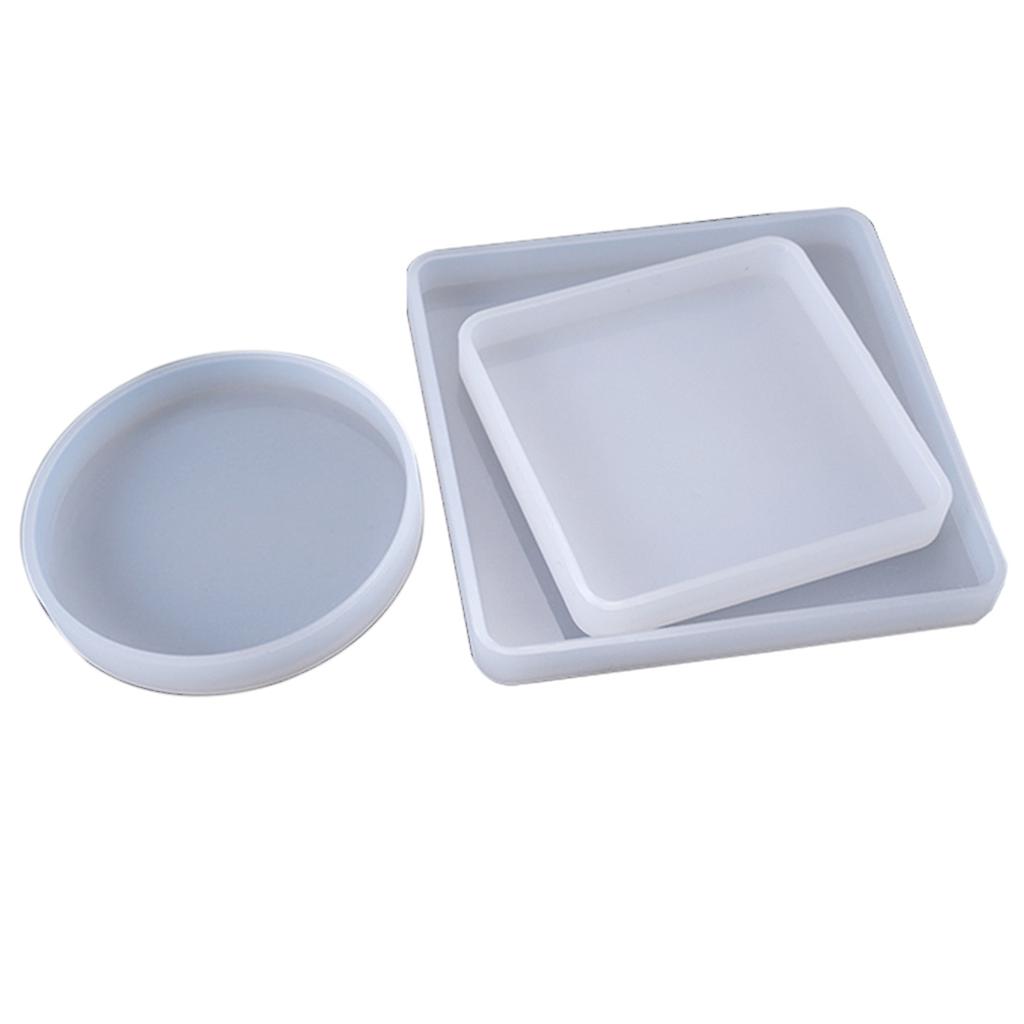 3 Pcs Mirror Square Round Silicone Mold DIY Highlight Crystal Epoxy Resin Mold