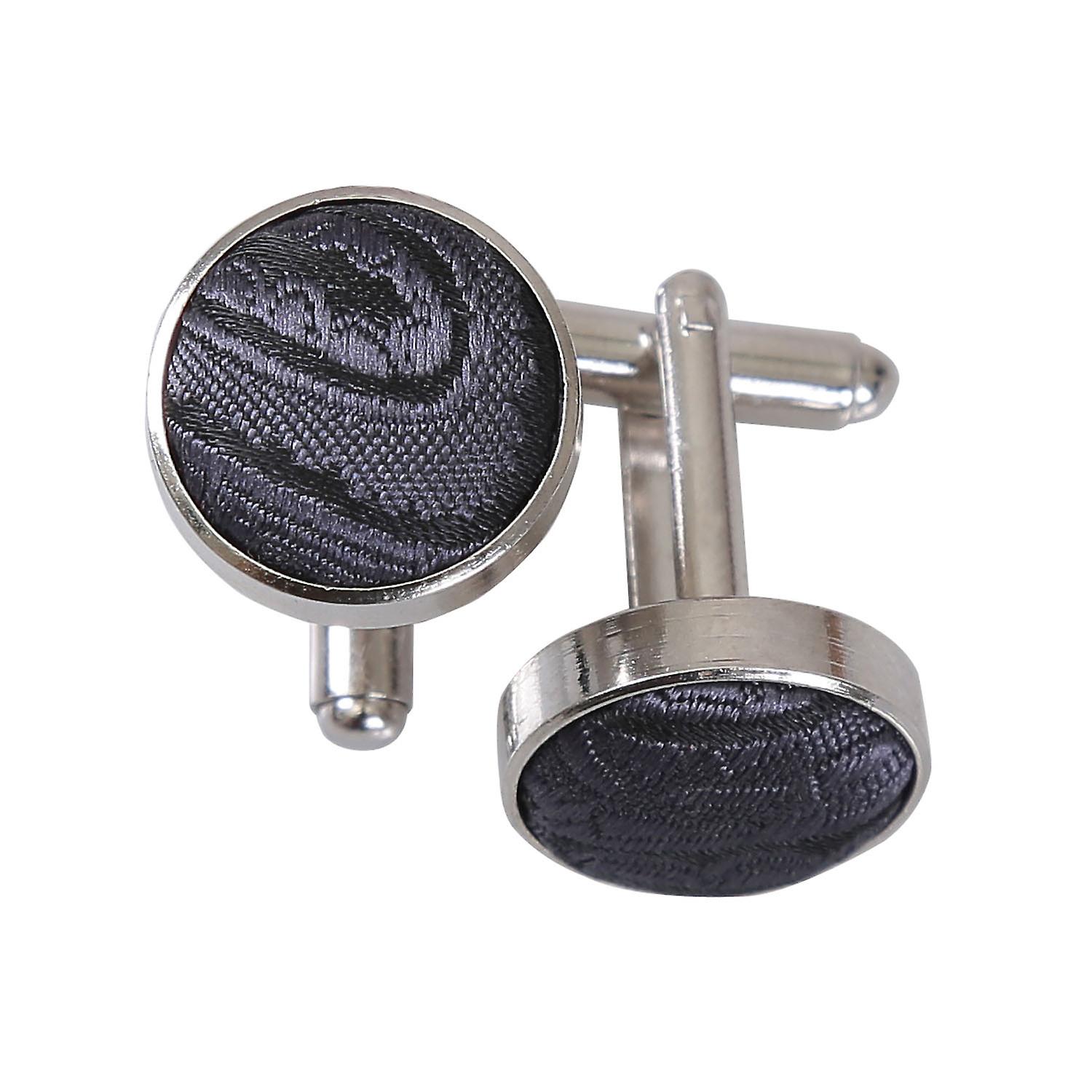 Charcoal Grey Paisley Cufflinks