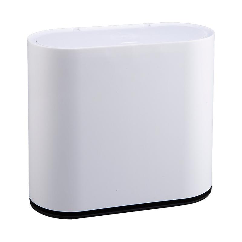 Plastic Design Kitchen Desktop Bin with Push Button Lid (White)