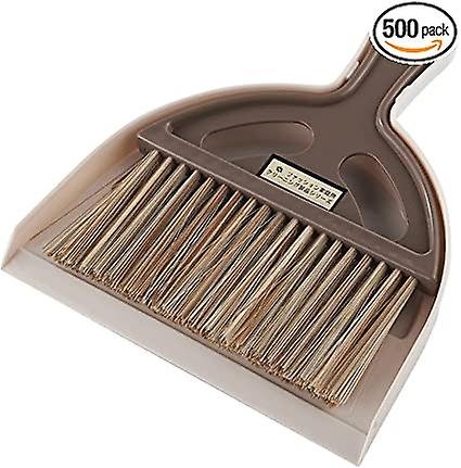Hand Broom And Dustpan Set - Mini Dustpan And Mini Hand Whisk Broom Set, Broom Cleaning Set Tool For Table Keyboard Window Gaps Kids Brown
