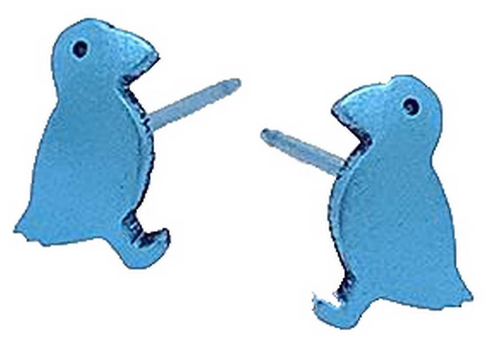 Ti2 Titanium Puffin 9mm Stud Earrings - Light Blue