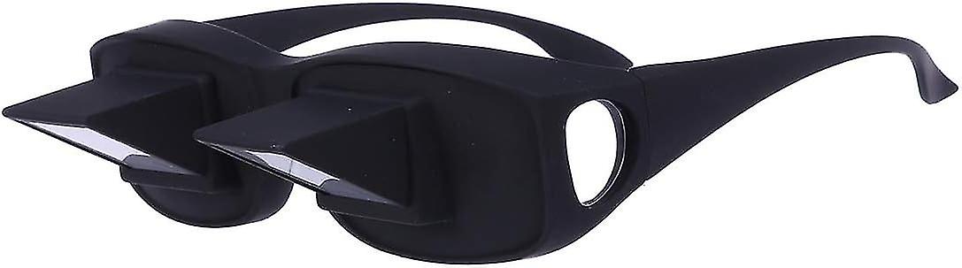 Large Size Horizontal Lazy Glasses Lying on the Bed Reading Observation High-Definition Prism Glasses Glasses (Black)