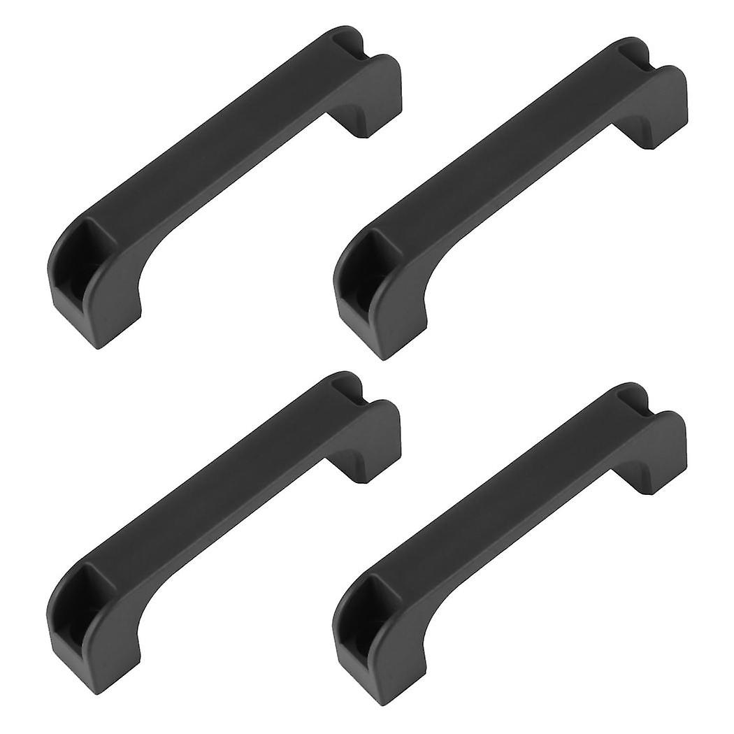 4x Door Cabinet Black Plastic Rectangular Pull Handle 5.2 Inch
