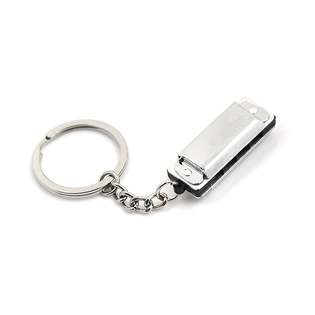 Kid Harmonica Toy Gift Mini 4 Holes 8 Tone Harmonica Keychain Key