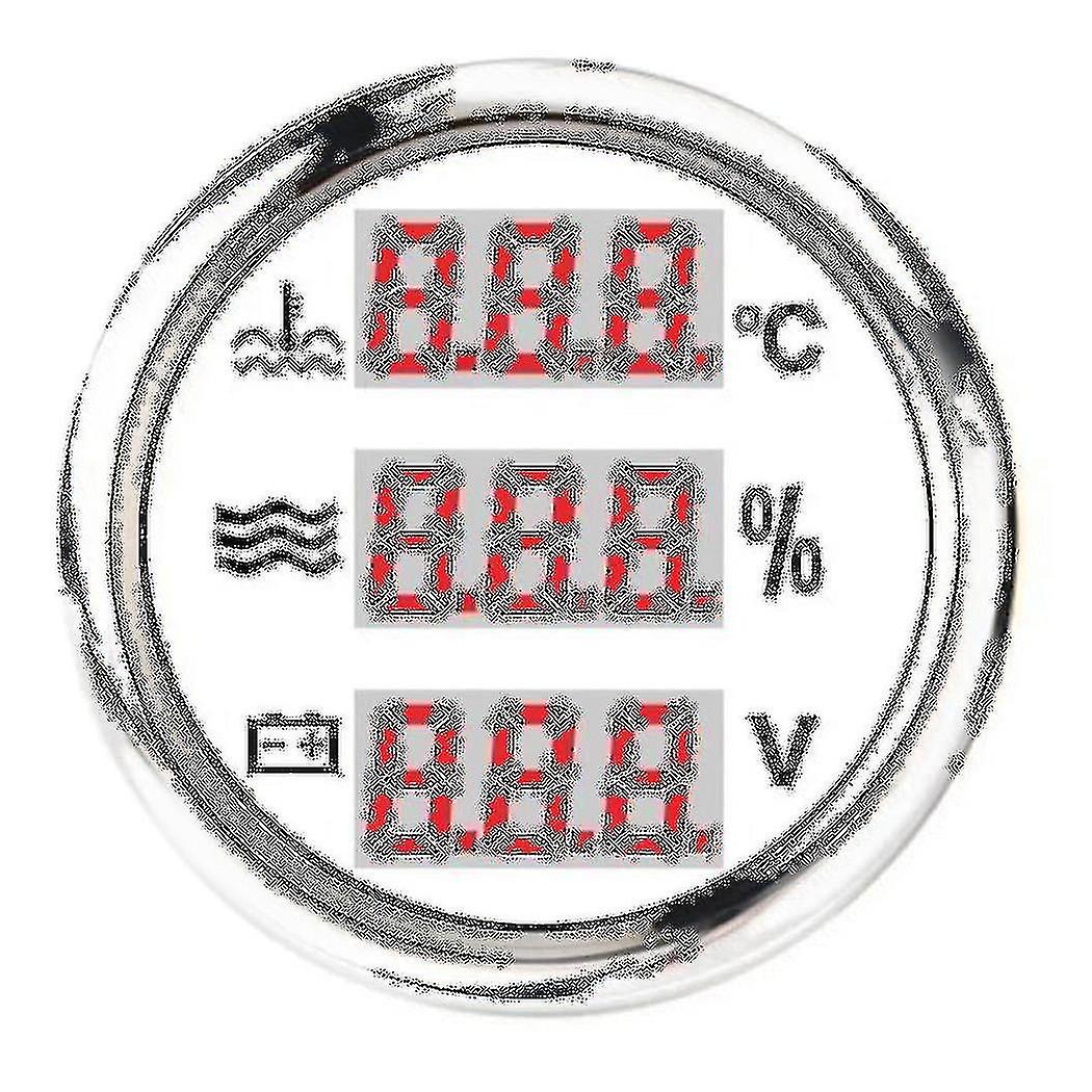 Universal 52mm 3 In 1 Multi-function Digital Gauge With Alarm White
