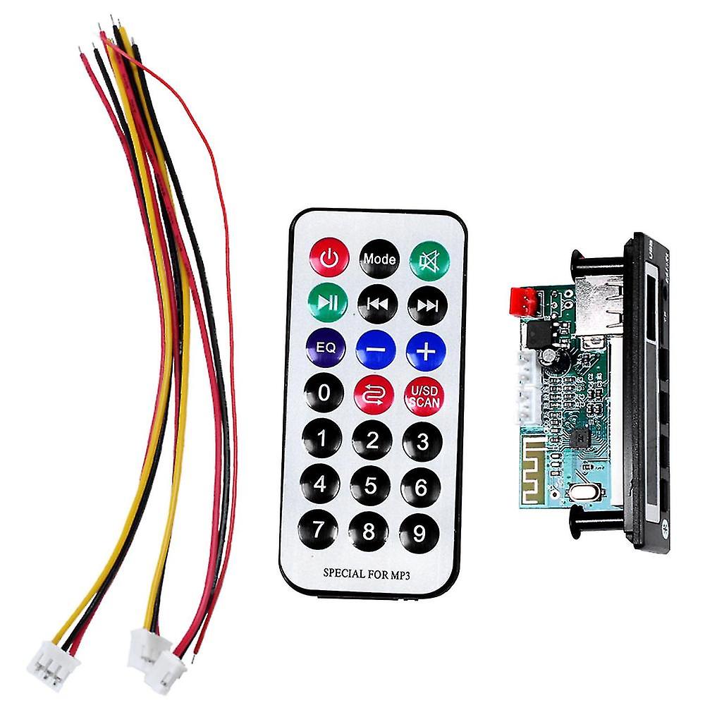 Bluetooth5.0 Mp3 Wma Wav Decoder Board 5v 12v Wireless Audio Module Color Screen Usb Tf Fm Radio Fo