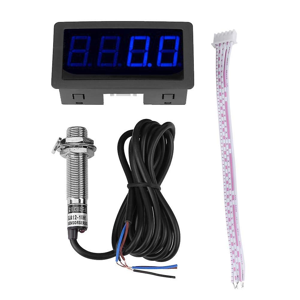 Health Gear 4 Digital Led Tachometer Rpm Speed Meter And Hall Proximity Switch Sensor Npn(blue)