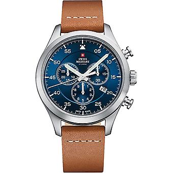 Wristwatch round with leather strap Men's Watch Analog Quartz with Cowhide Bracelet SM34076.06