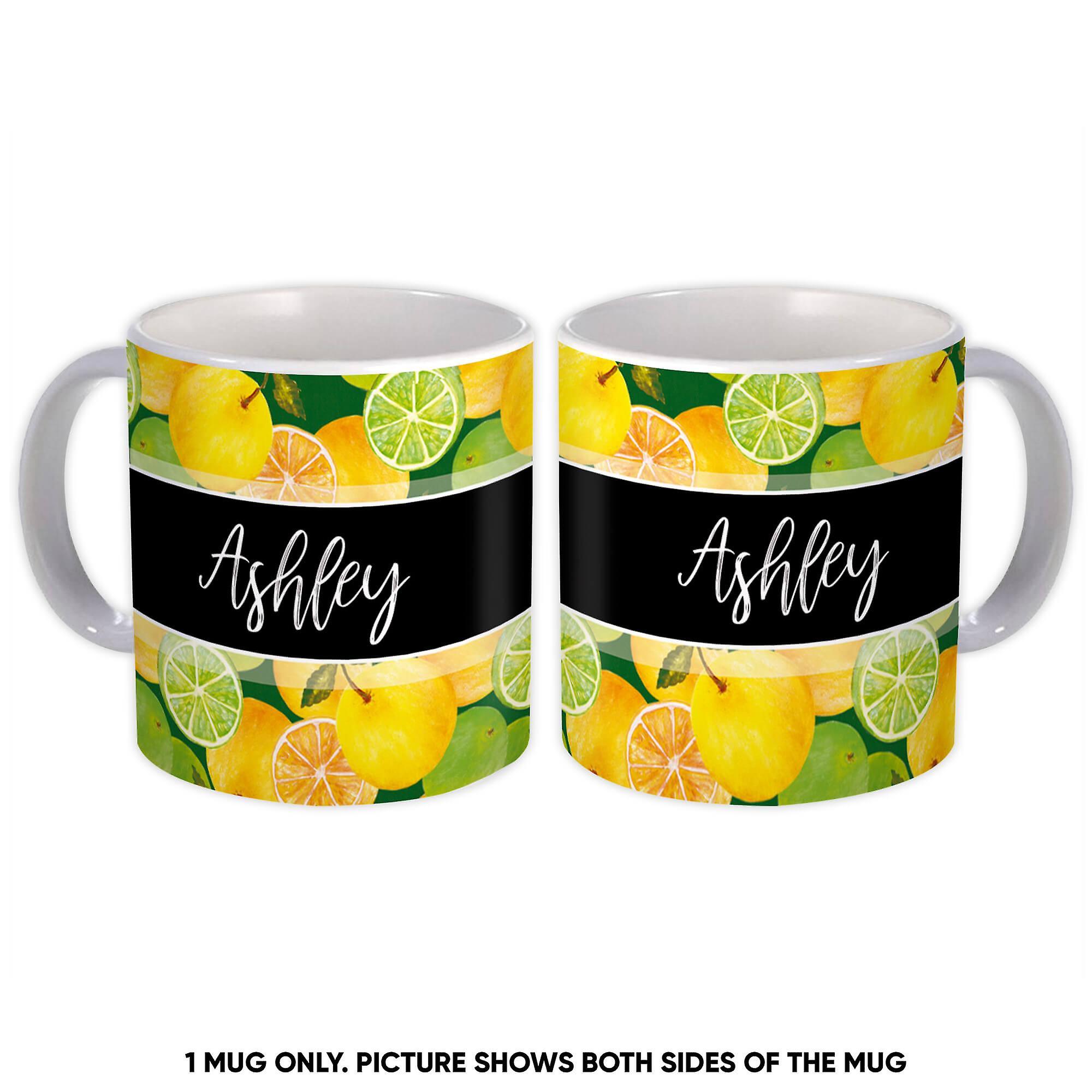 Gift Mug: Citric Fruits Pattern Lemon