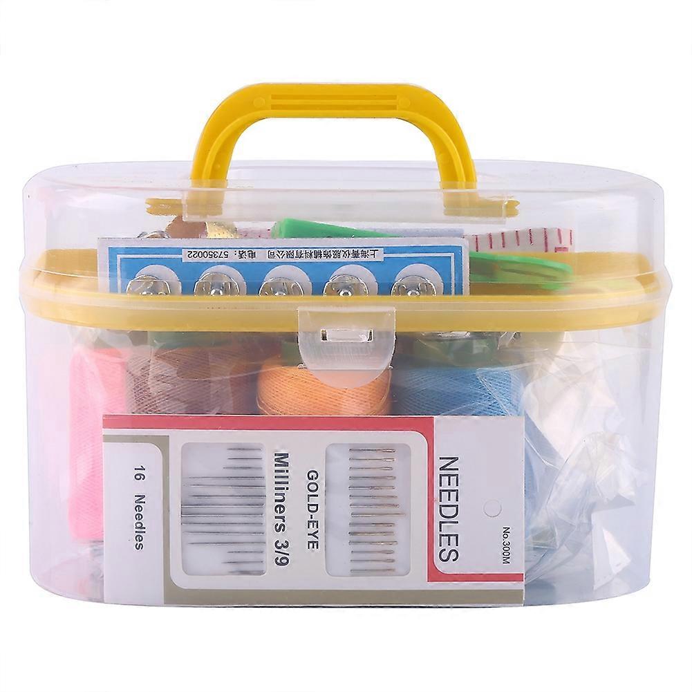 10pcs/box Large Sewing Box Threader Needle Tape Measure Scissor Thimble Kit Tool