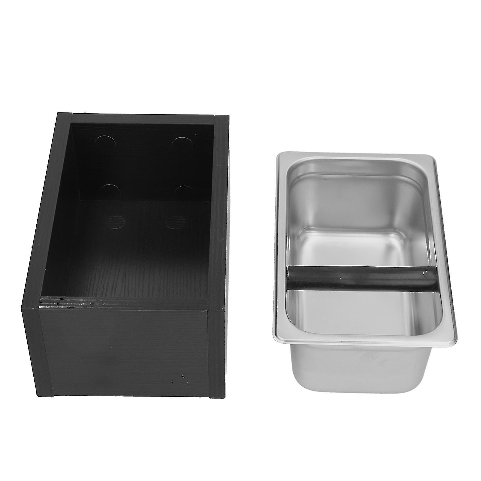 Coffee Waste Bin Large Stainless Steel Detachable Coffee Grounds Knock Box for Cafes Home
