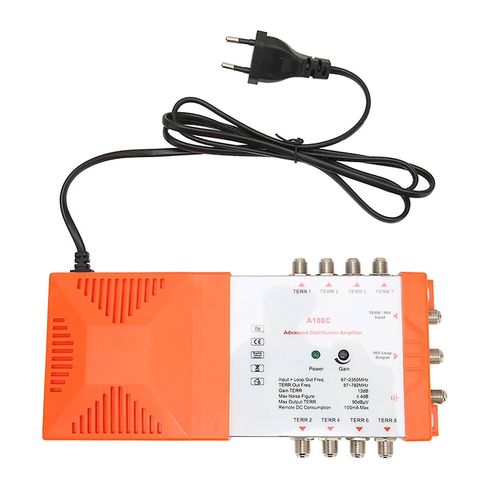 Professional 8-Channel Distribution Amplifier with LTE Filter for Superior Signal Quality