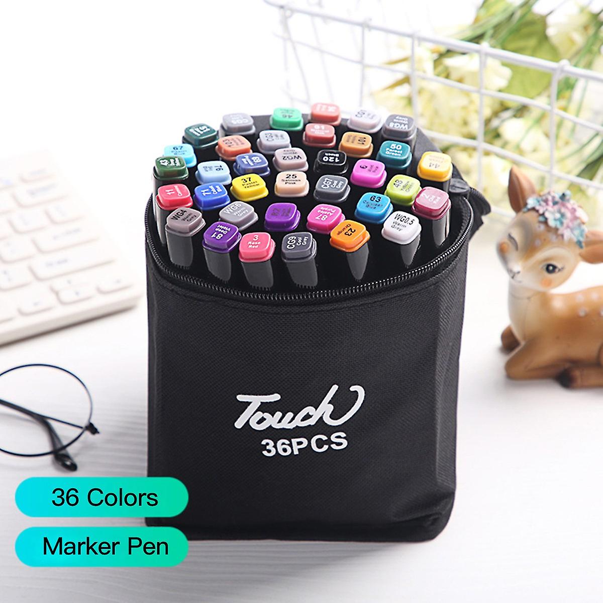 36 Colors Art Markers Set Double Tip Broad Fine Point Marker Pen with Carrying Bag Art Supplies for