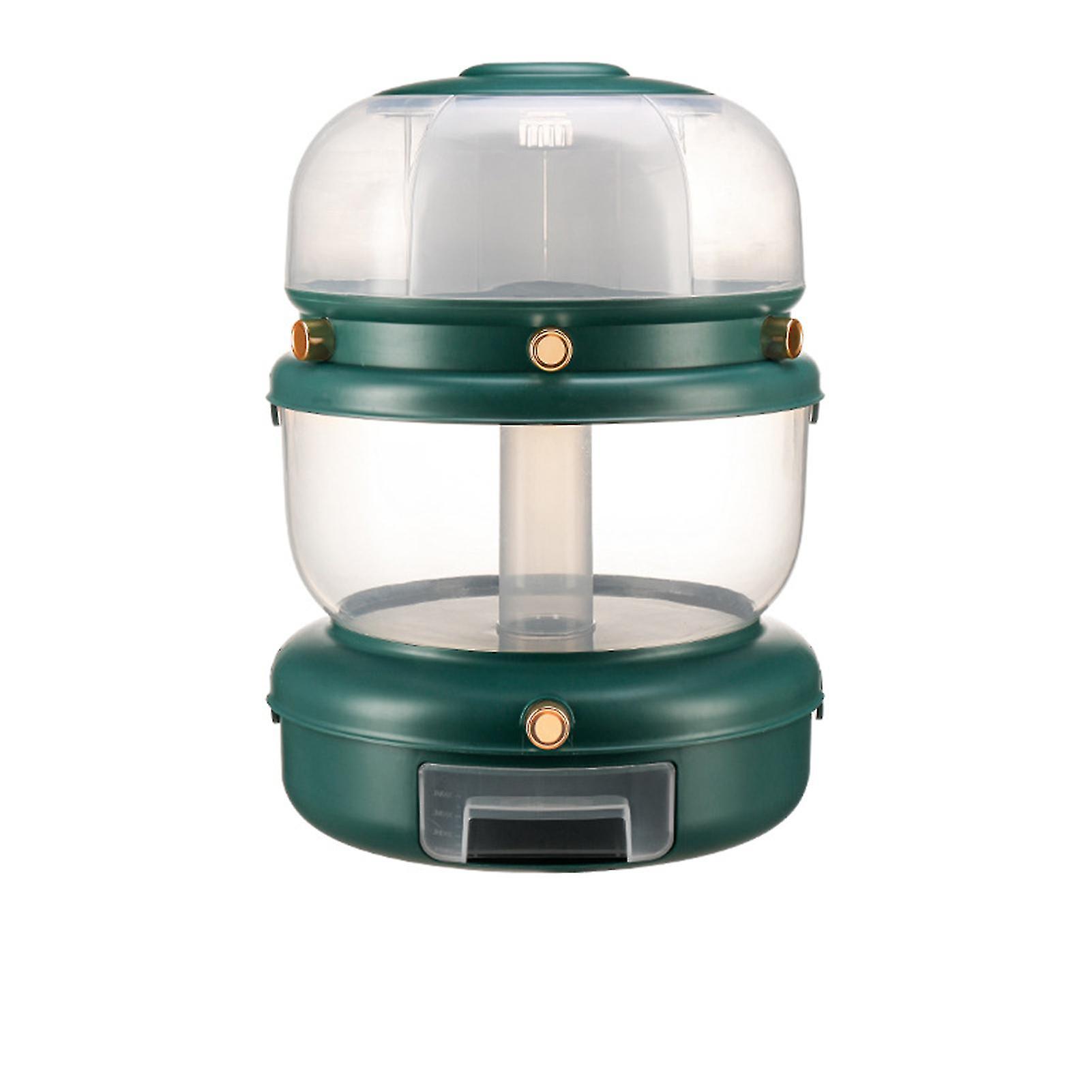 Rotating Button-Operated Divided Rice Container for Kitchen - Atrovirens