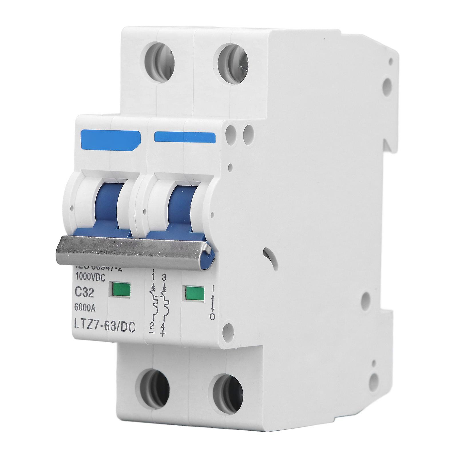 Miniature Circuit Breaker DC Circuit Breaker Miniature 2 Pole 1000V 32a Din Rail Mount PV Isolator System Disconnect Switch