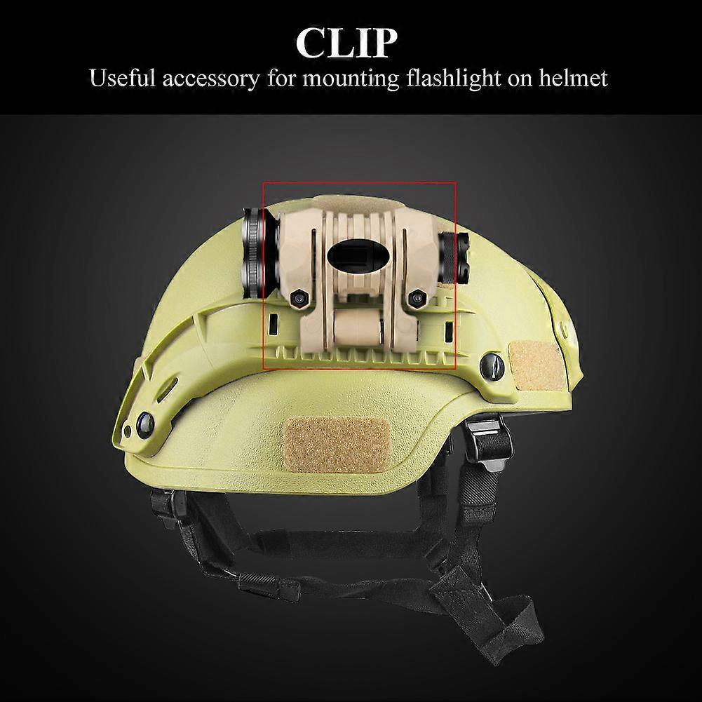Flashlight Clip Helmet Plastic Quick Release Flashlight Clamp Clip Mount Accessory for Fast Helmet (Tan) Helmet Accessory