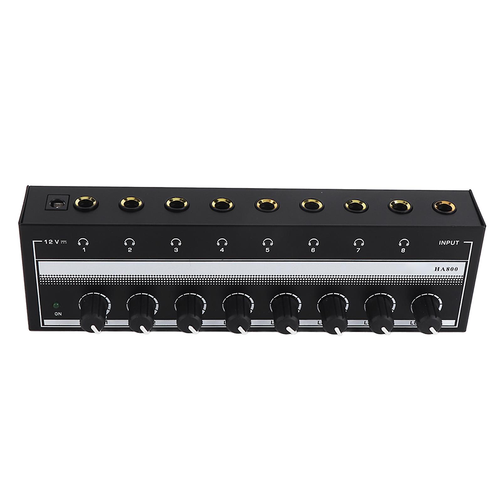 Headphone Amplifier 8 Channel Portable Metal Stereo Amplifier for Studio and Stage