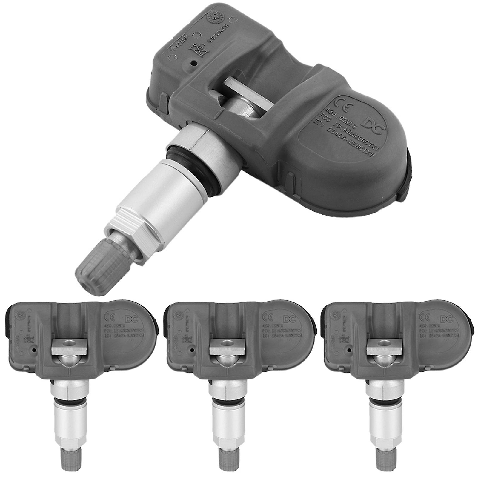 4PCS Tyre Pressure Monitoring Sensors A0009050030 433Mhz Durable and Accurate Monitoring Easy Installation Aluminium Compatible with Mercedes-Benz E35