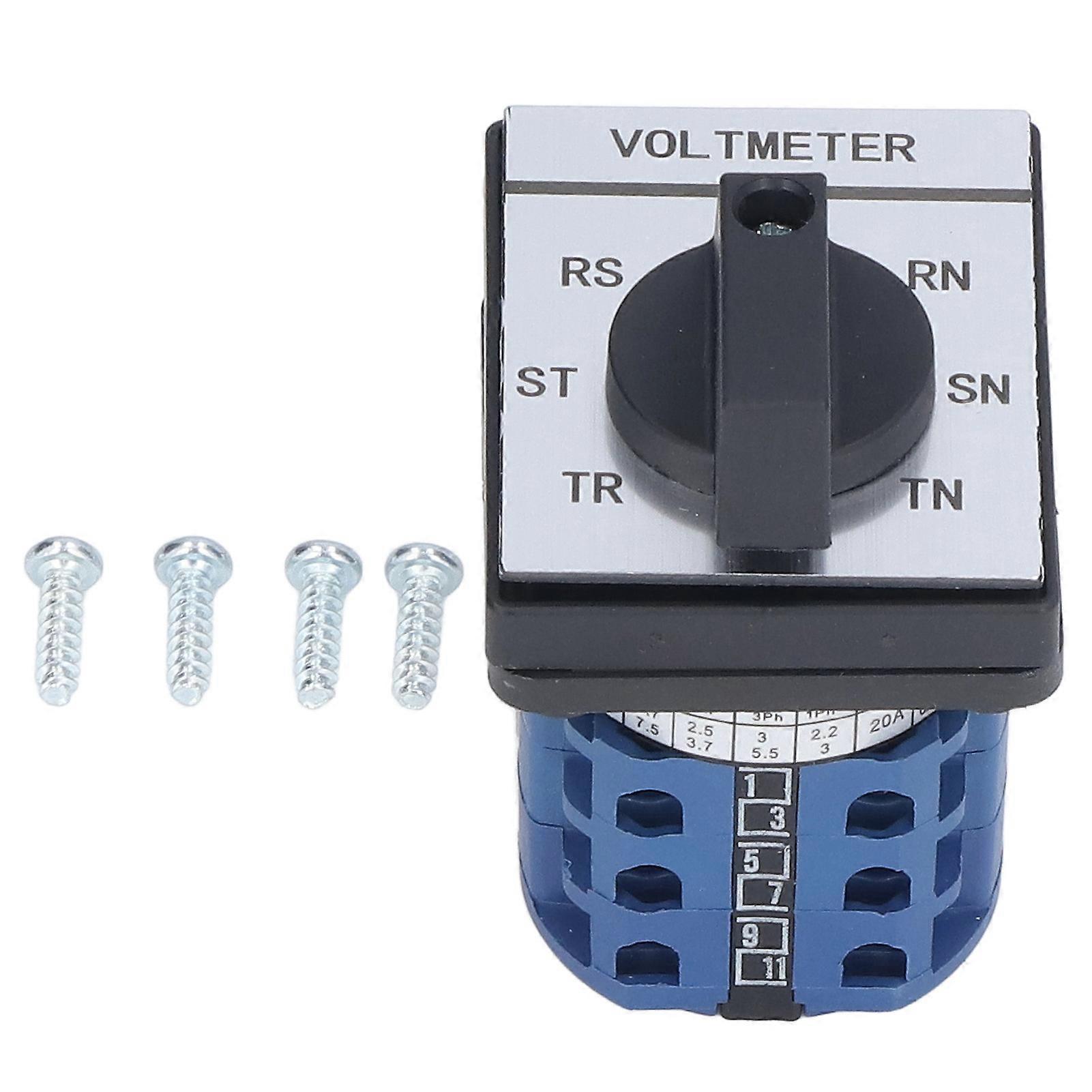 Risegun Rotary Switch Changeover Switch Rotary Knob Voltage Control 7 Position 3 Phase 3 Wire for Equipment