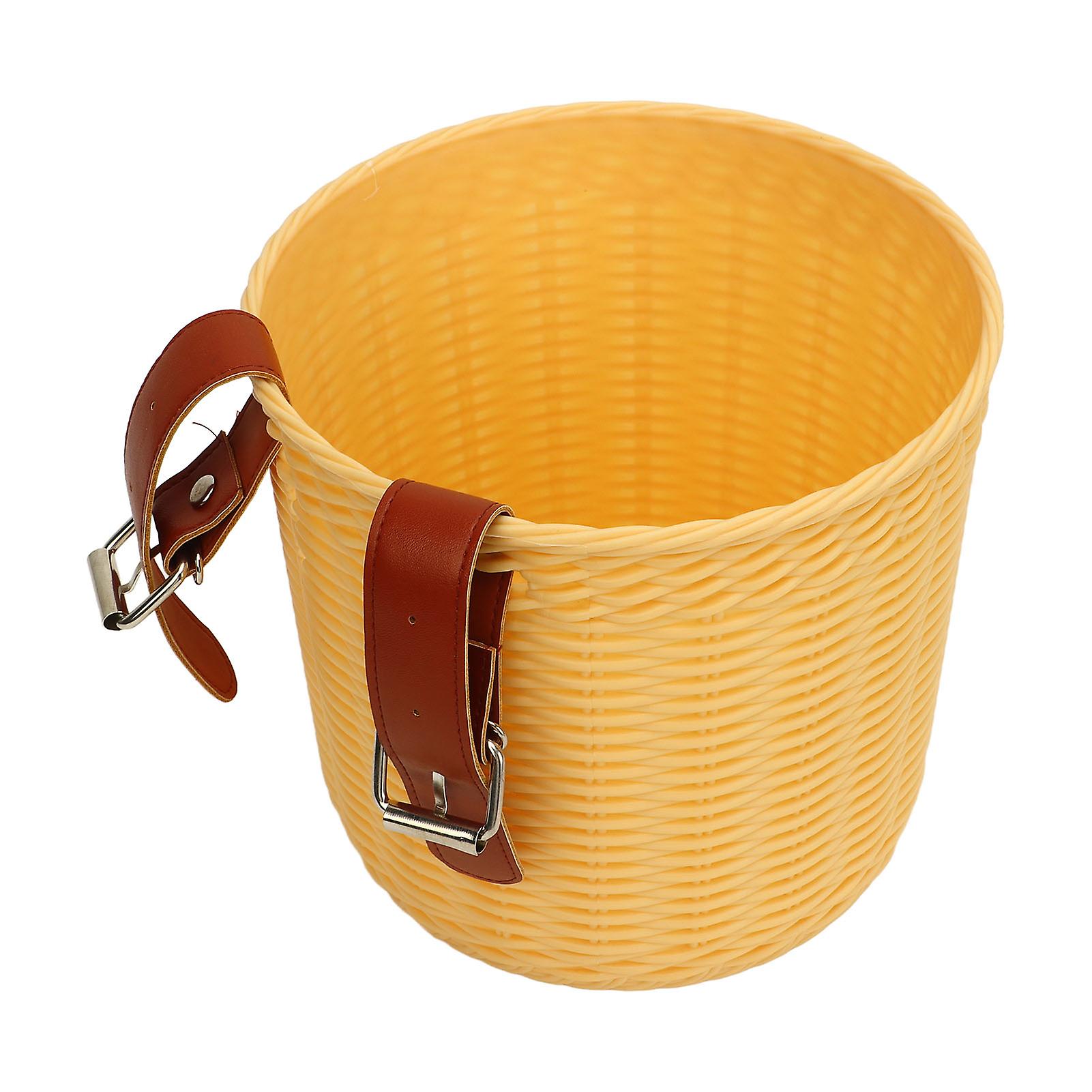Front Handlebar Bicycle Basket, Yellow, 18x18x16cm, Large Capacity