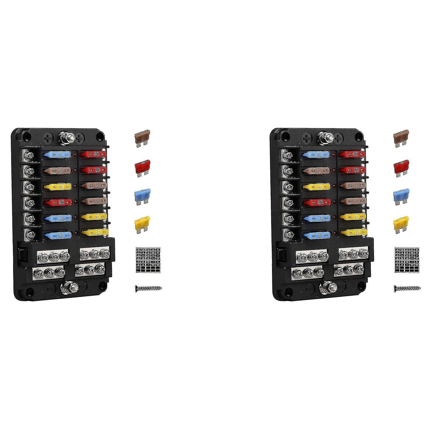 12v 12 way marine fuse box fuse panel with ground 12 volt fuse box