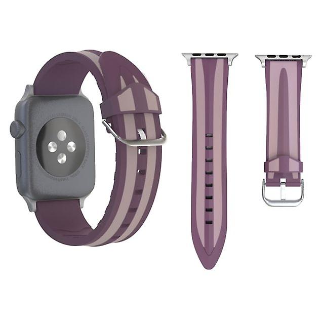 Silicone dual watch band for Apple Watch Series 3 2 1 38 mm Pink