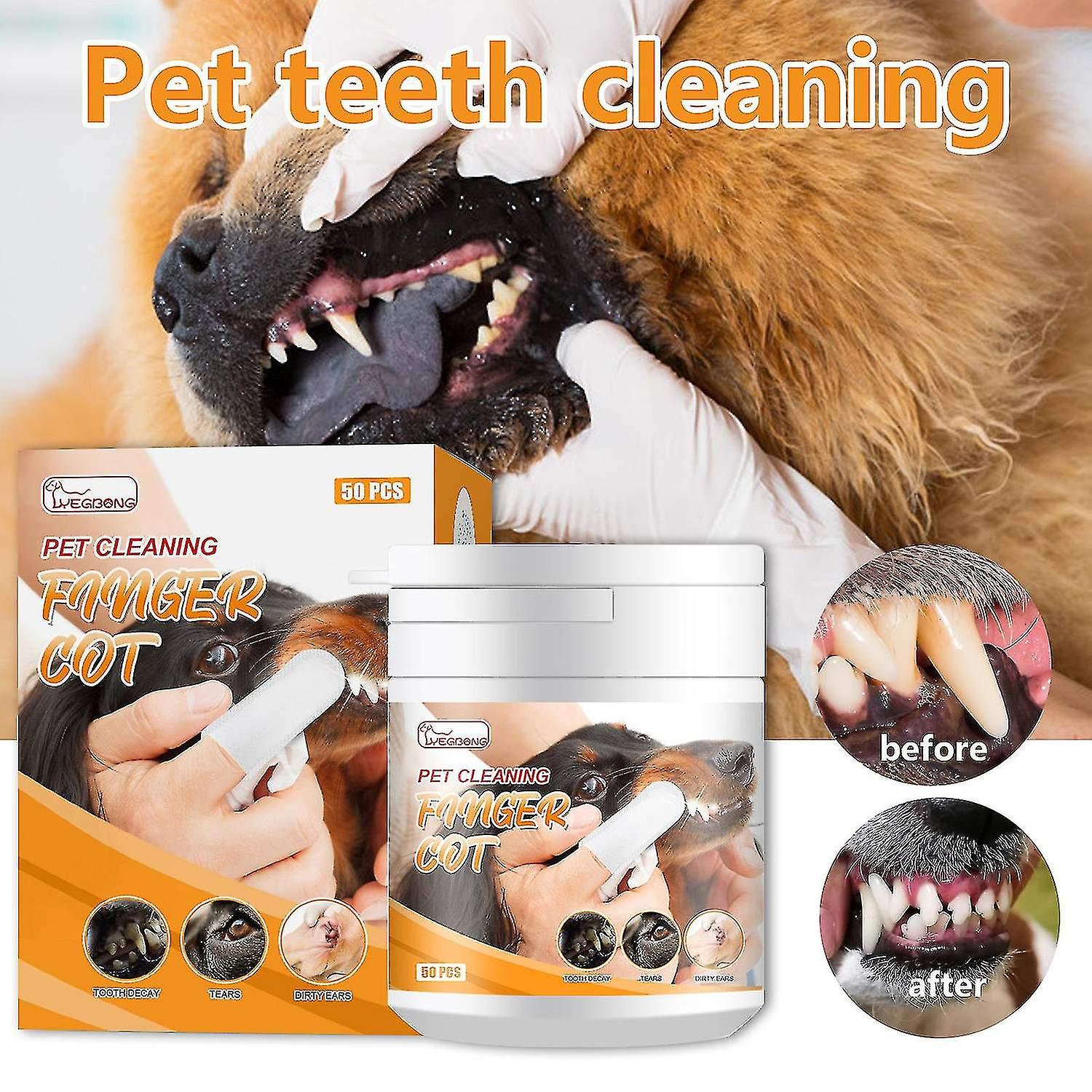 ペットの歯のクリーニング指は犬の歯を拭く猫の新鮮な息の歯石歯石の歯石の耳のクリーニングを拭く