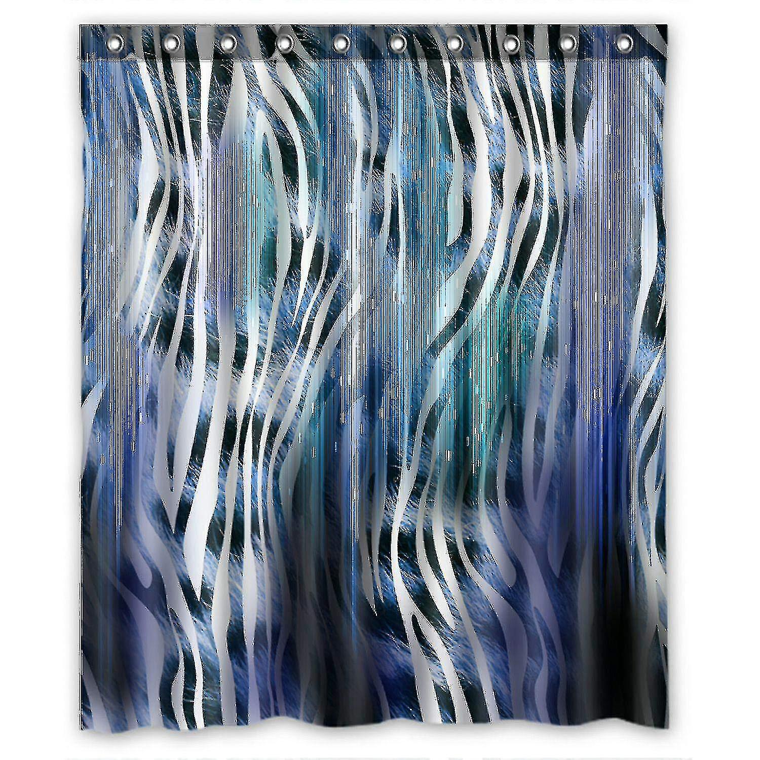 Leopard Zebra Waterproof Polyester Shower Curtain And Hooks 150x180 Cm