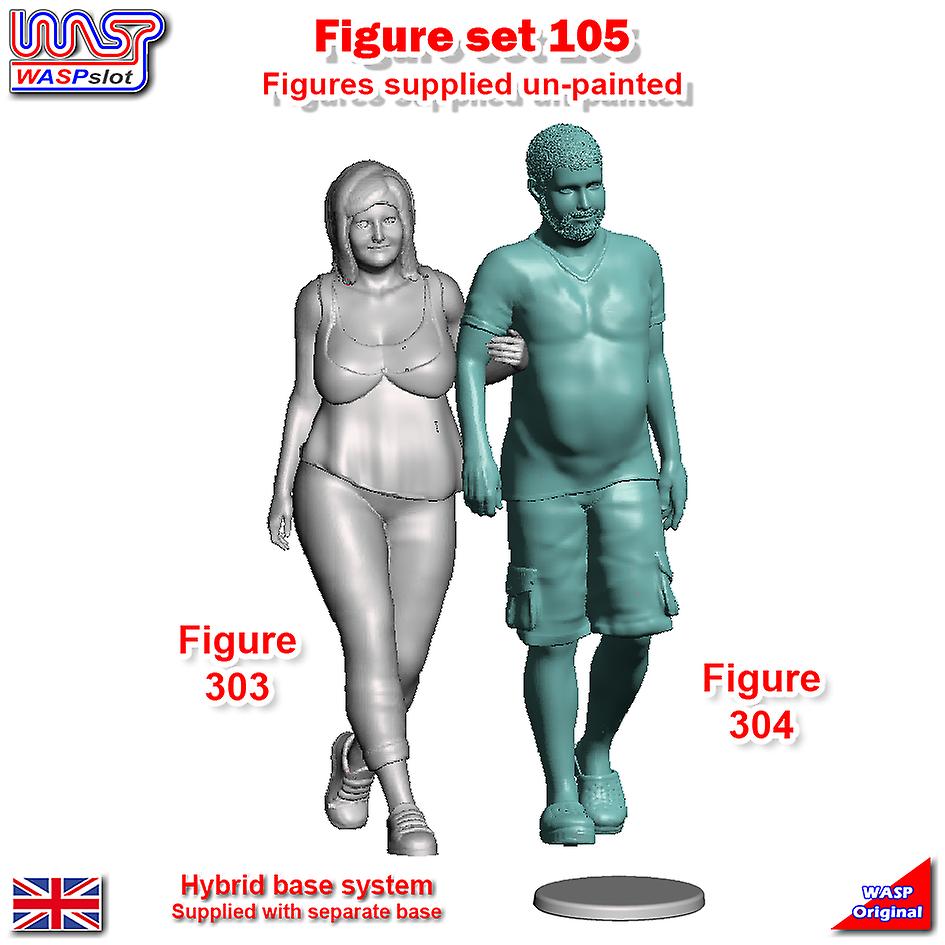 Trackside Unpainted Figures Couple Walking x 2 Scenery Set 105 1:32 Wasp