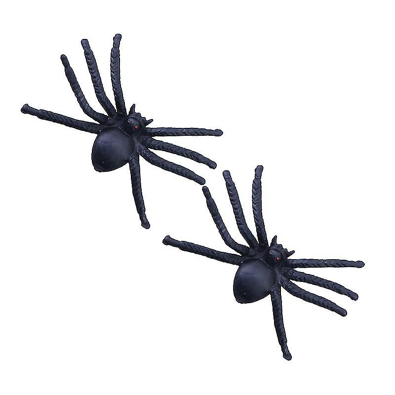 20pcs Plastic Black Spiders For Halloween Decorations
