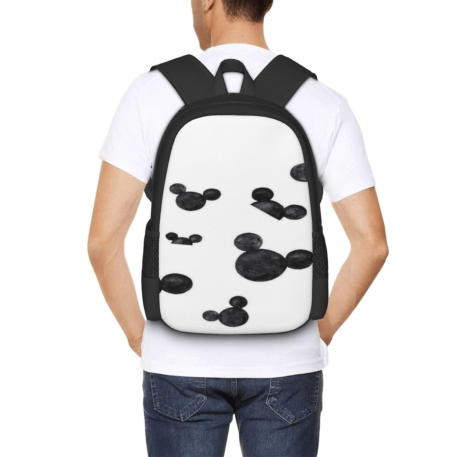 Mickey Mouse Backpack Large Capacity Laptop Bag Lightweight Adjustable Straps Casual Large Capacity