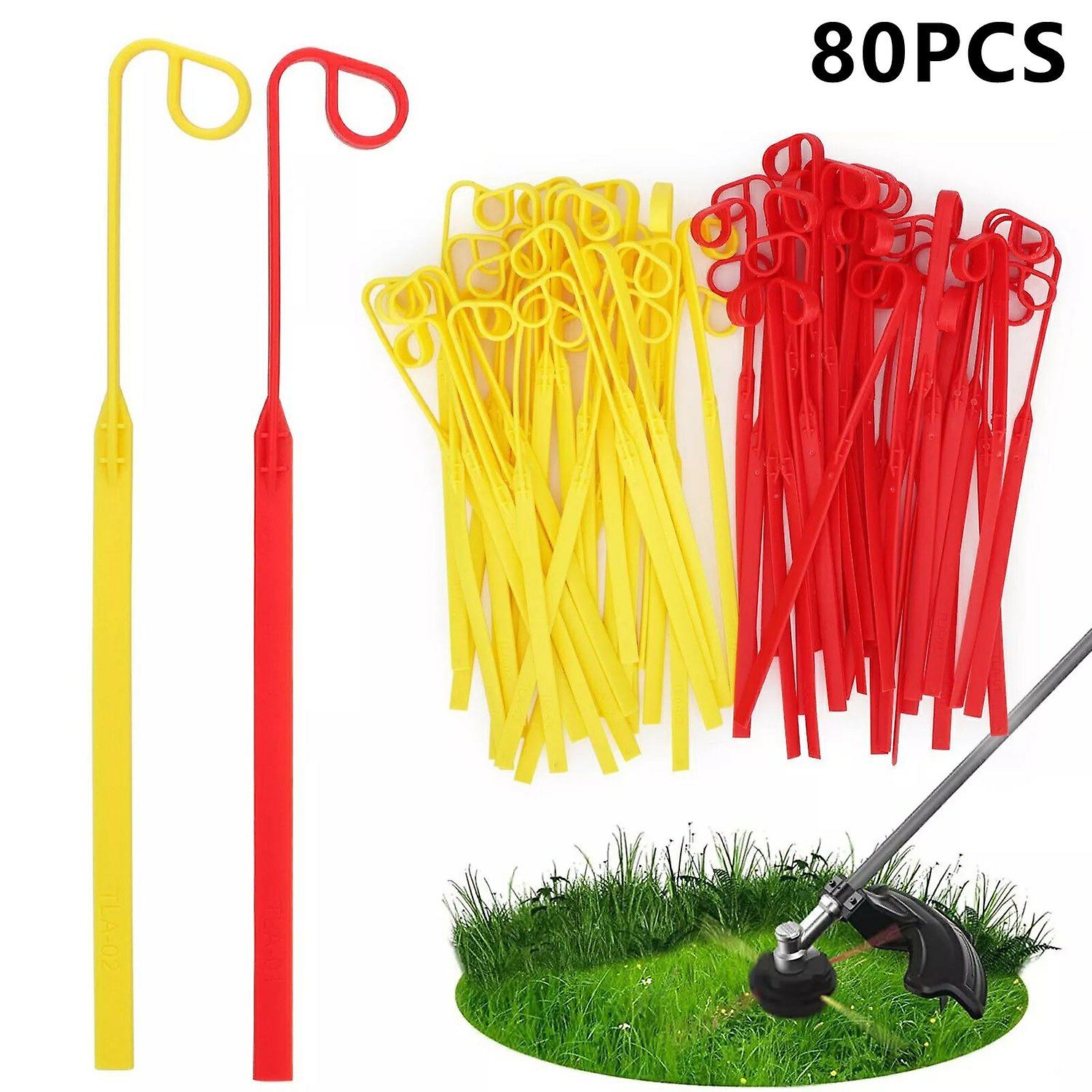 80Pcs For Aero-Flex Lawn Mower Flexible Line Blades Universal Grass Trimmer Part, TLA-01 / TLA-02 DC
