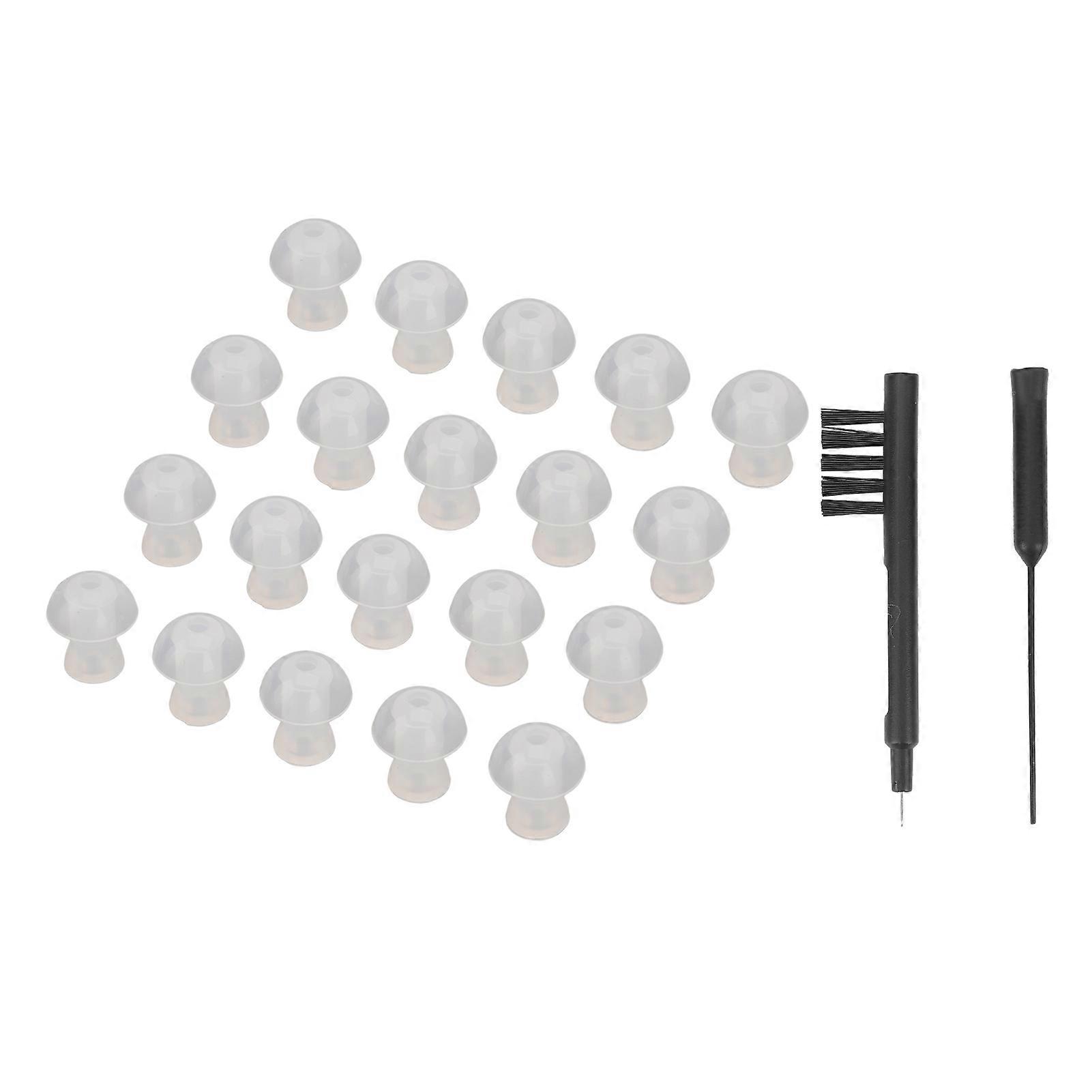Hearing Amplifier Dome Ear Tip Earplug Set Hearing Amplifier Cleaning Brush Tool Accessories with Storage Box M 