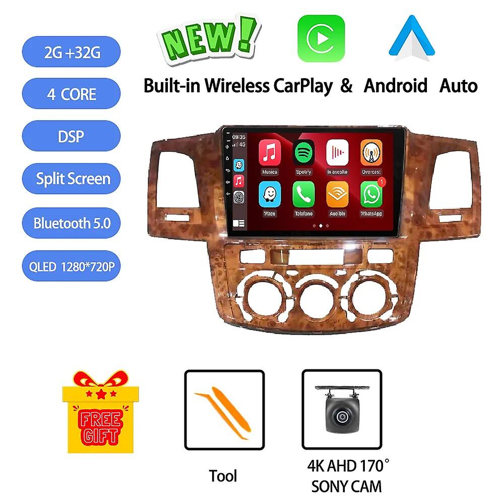 Android 13 For Toyota Fortuner Hilux Revo Vigo 2008 - 2014 Car Radio Stereo Multimedia Video Player Gps Wireless Carplay Qled