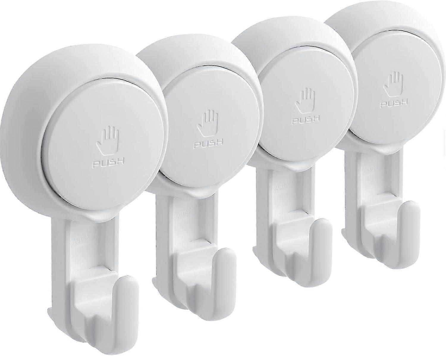 Wall hooks 4-piece set, powerful vacuum hooks, bathroom window hooks, no drilling required, weight r