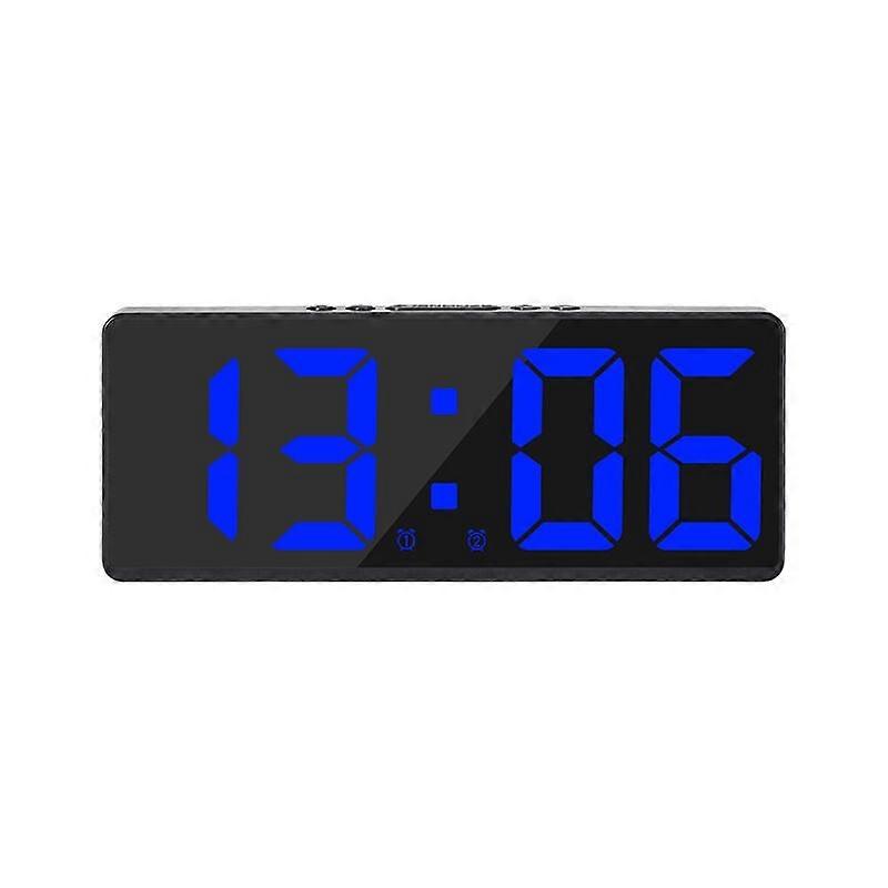 Large smart digital wall clock APP Control Time/Date/&Sound Activate & Countdown Function Stepless Brightness & Volume Alarm with Snooze Function - Bl