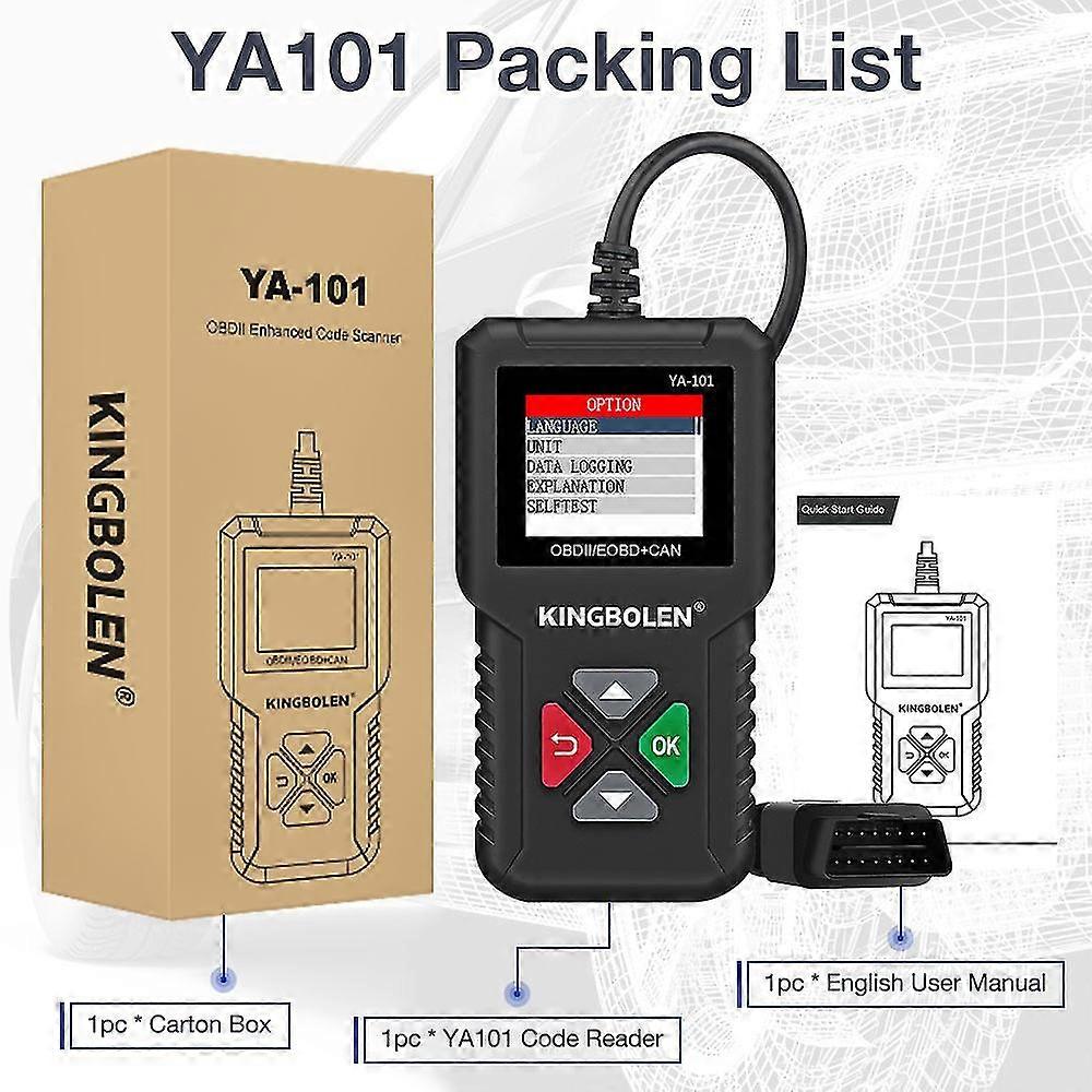 Obd2 Scanner Ya-101 For Engine Check Diagnostic Tool Battery Test Tools Car Obdii Pk Elm327 Kw310 Bm580 Code Reader