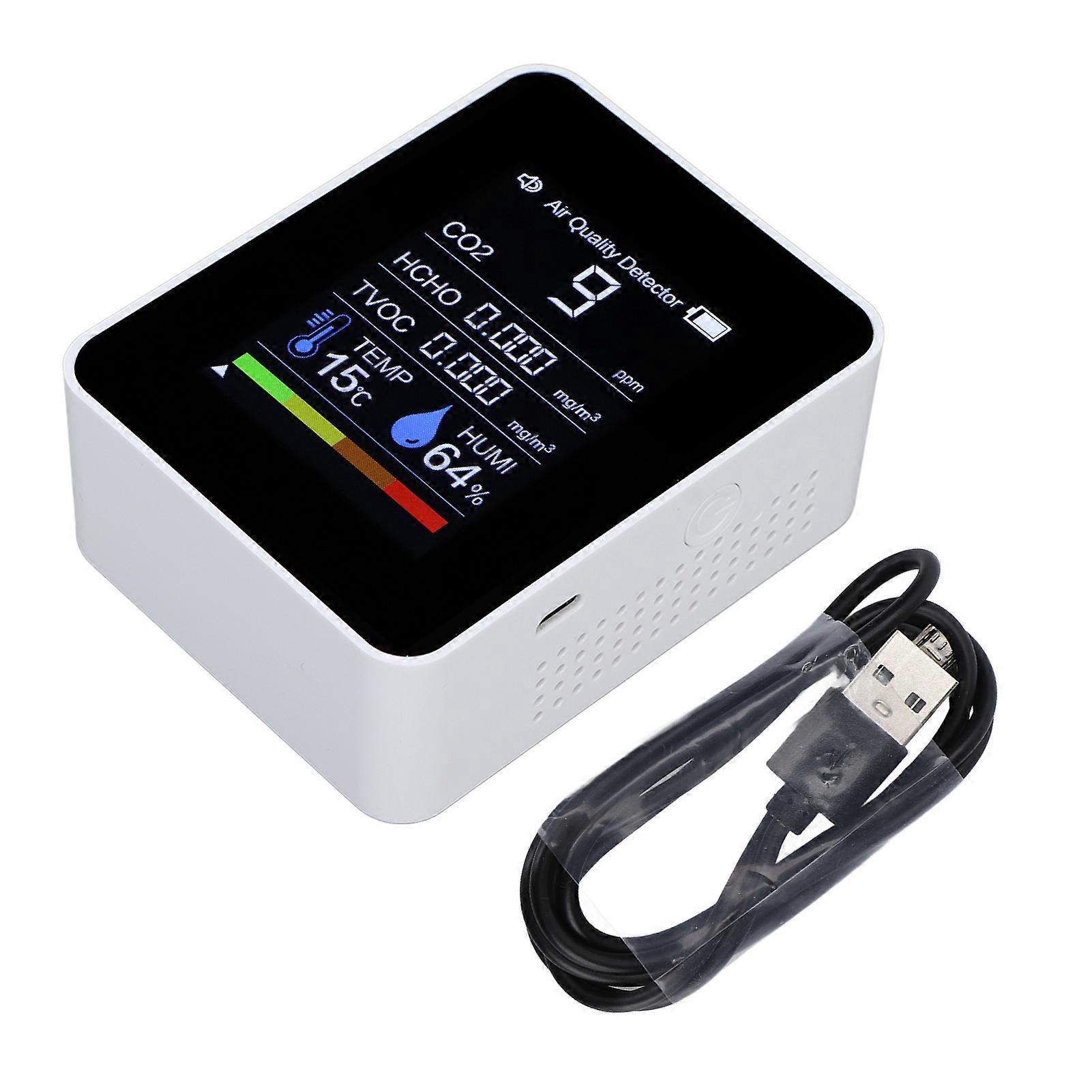 Air Quality Monitor with Gravity Sensor 8 in 1 CO2 Temperature Humidity Tester for Bedroom Office NO.1574