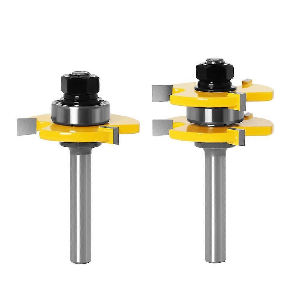 good 8mm Shank Slot Router Bit, Set of 2 Slotting Cutters Router Bits Carpentry Tools 3 Teeth T-Slot Router Bit for Woodworking Cutting