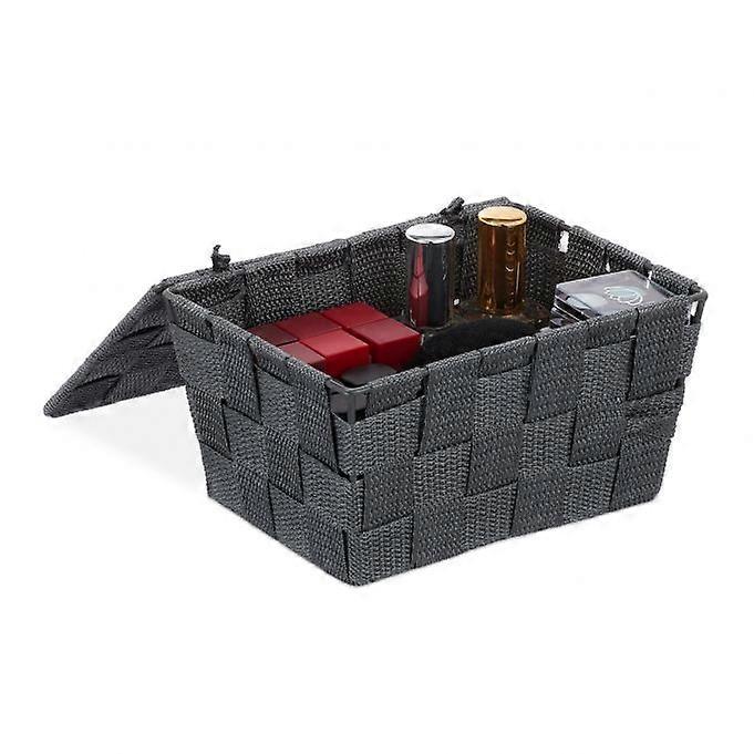 Storage basket with lid