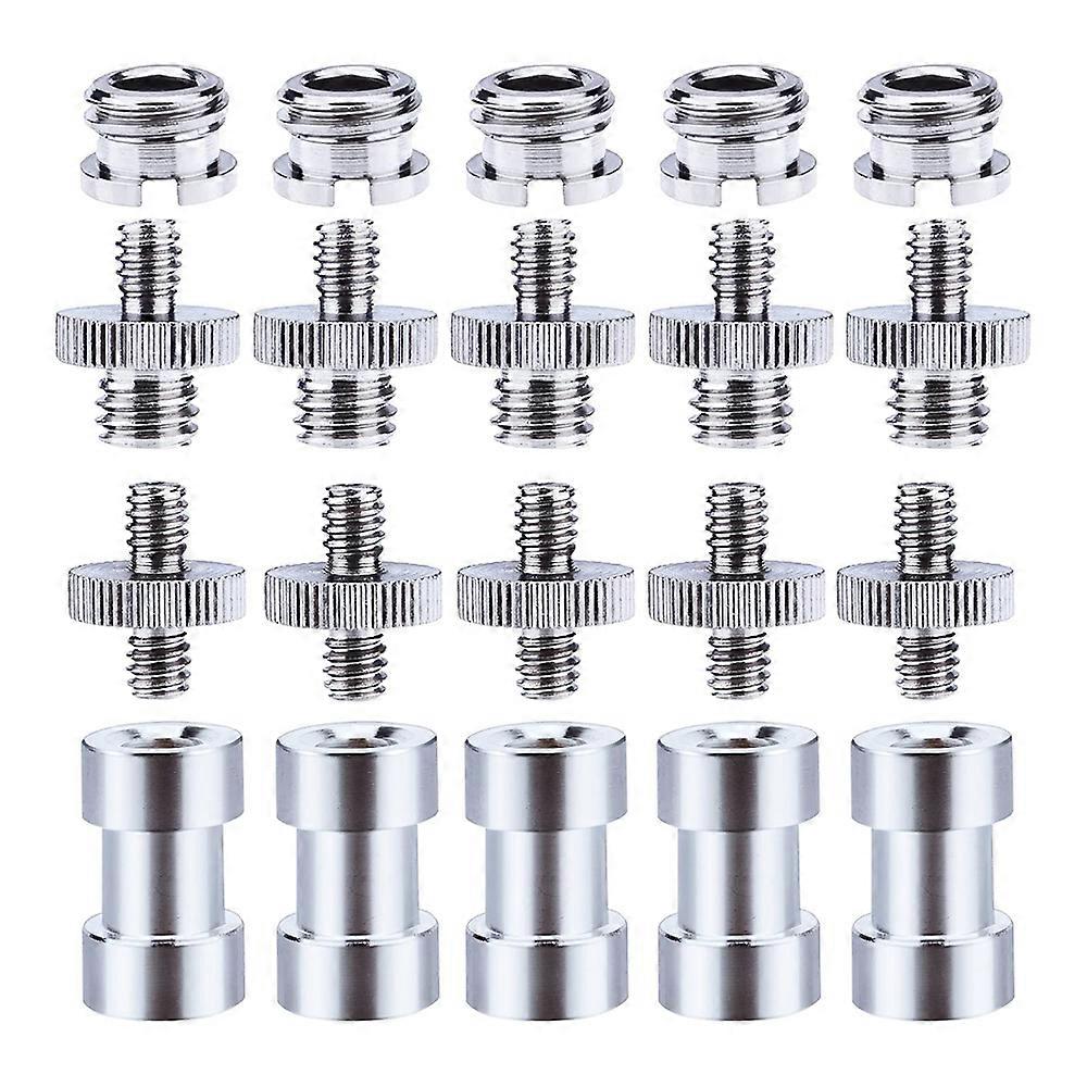 20 Pieces 1/4 Inch And 3/8 Inch Converter Threaded Screws Adapter Mount Set For Camera/ Tripod/ Monopod/ Ballhead