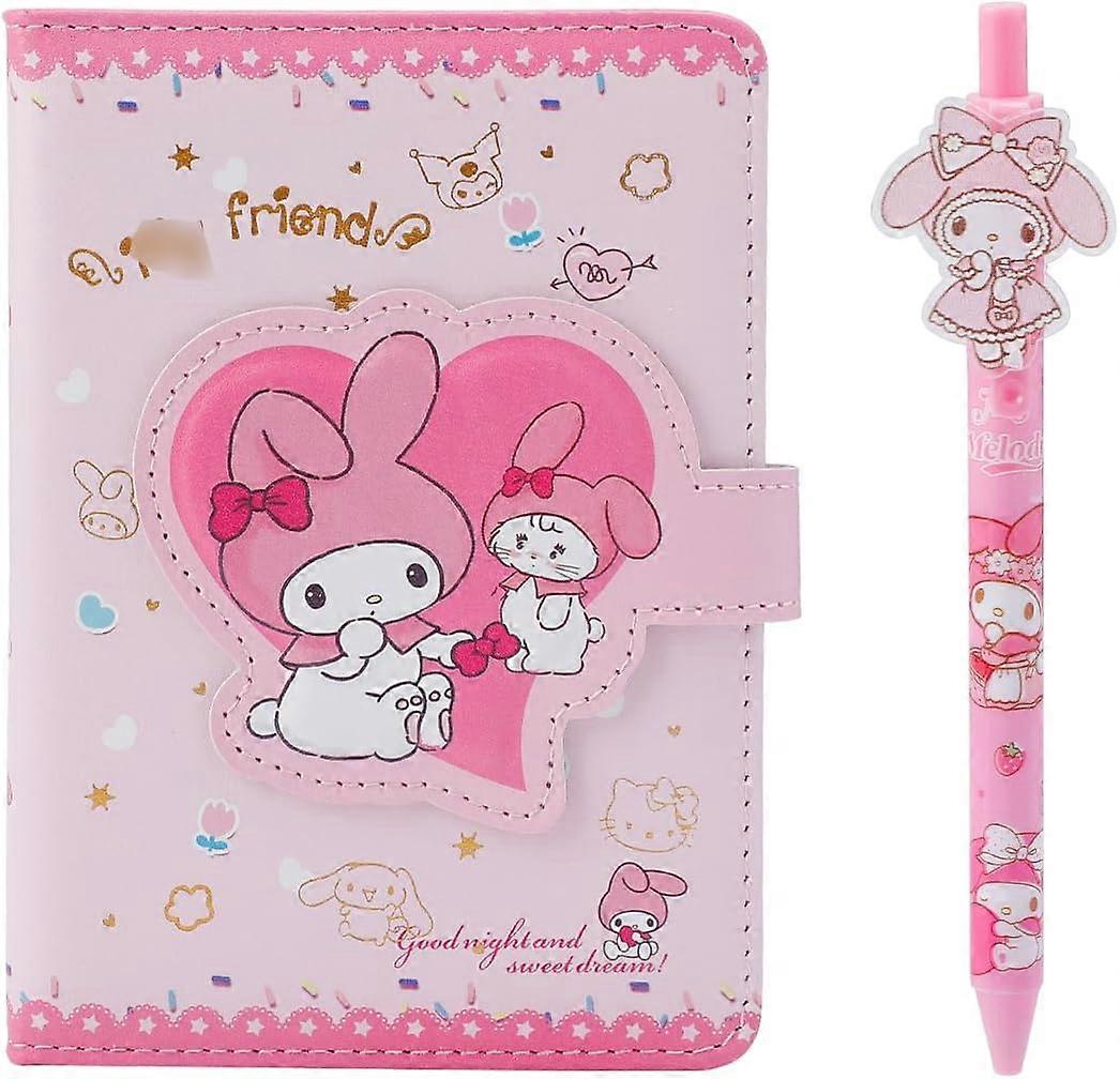مخطط أنيمي ، دفتر أنيمي مع 1 قطعة قلم ، لوازم مدرسية كرتونية لطيفة للبنات (لحن)