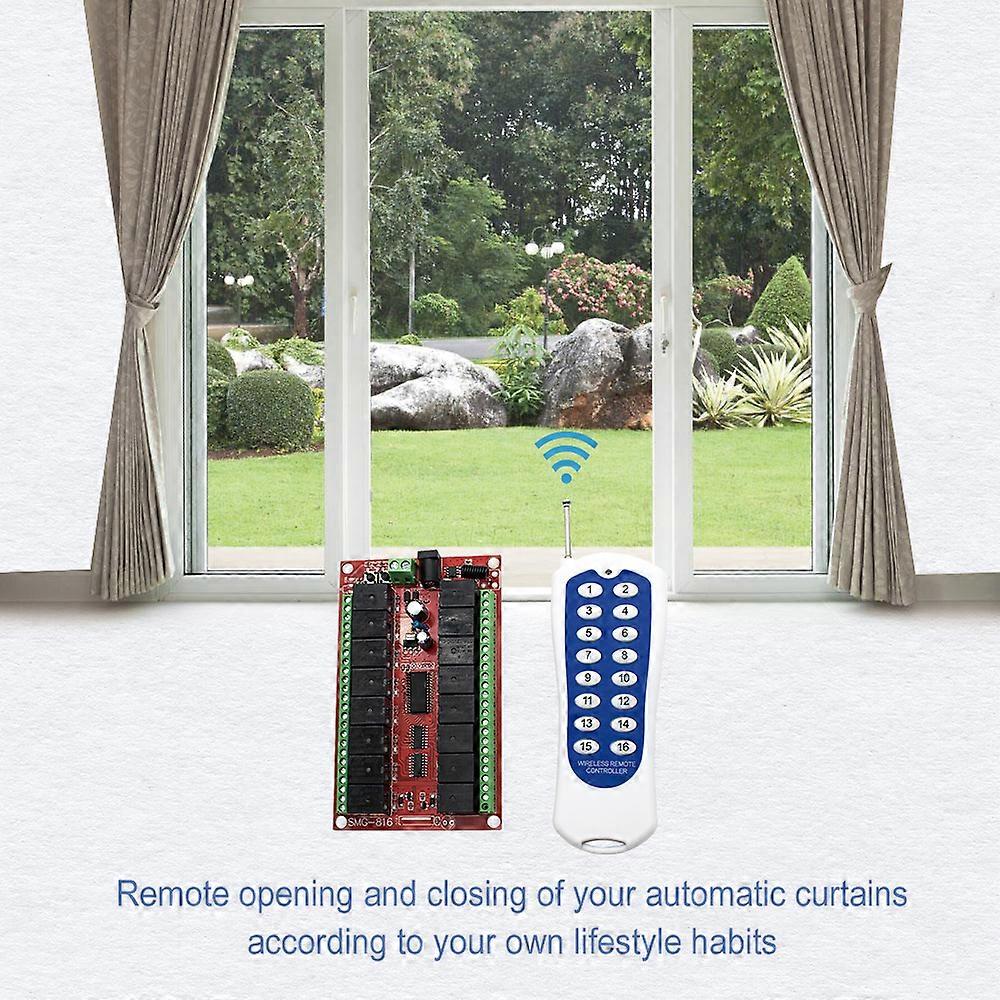 Universal 16 Channels RF Wireless Remote Control Switch 433MHz Relay DC ...