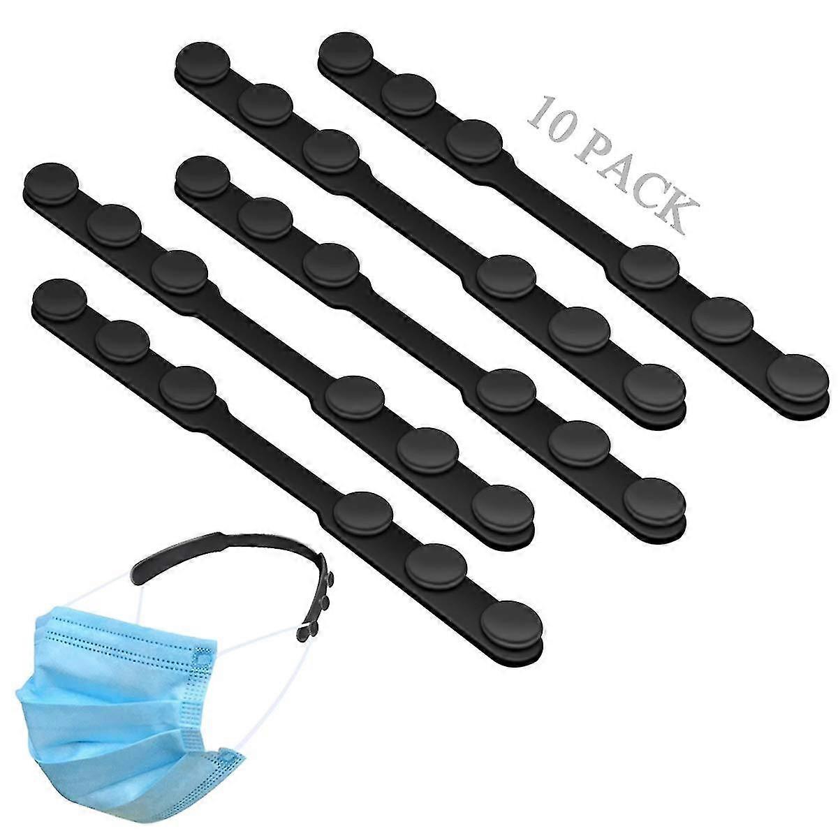 Silicone Face Mask With Extender With Buttons, 10 Pieces Adjustable Anti-slip Mask Extender, Soft Anti-strain