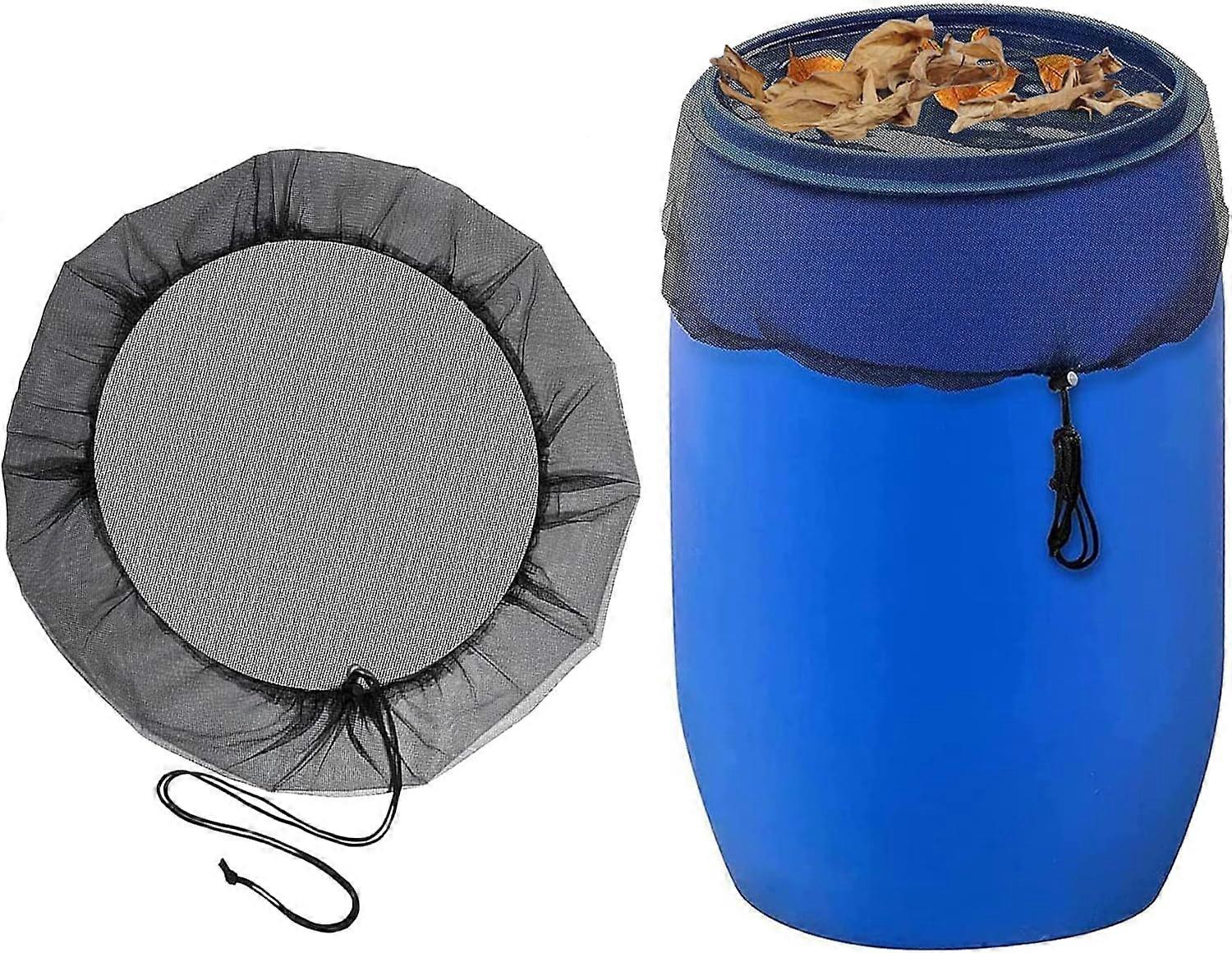 Round Rain Barrel Cover, Rain Cistern Net, Adjustable Protective Net, Rain Barrel Protective Net With Drawstring